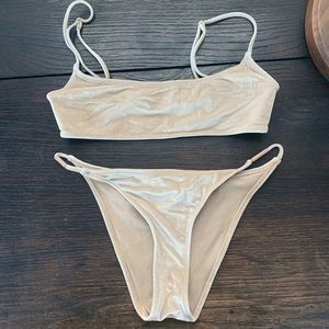 Tan, velvet Triangl bikini
